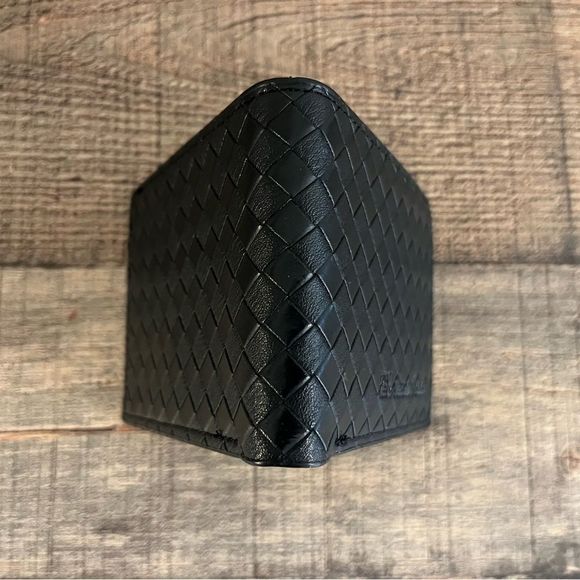 Men’s Bi-Fold Faux Leather Wallet- Laurant Bennet Signature Diamond Pattern - Picture 5 of 7